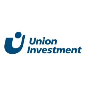 Logo von Union Investment in Blau mit dem Schriftzug „Union Investment“.